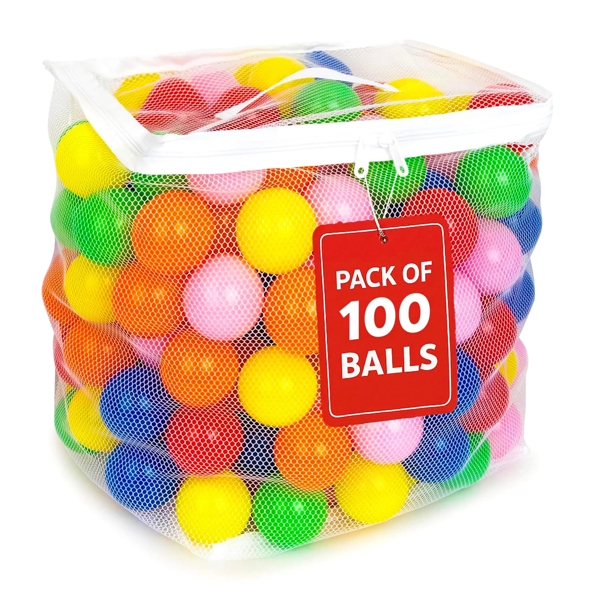 MW SPORTS Play Balls for Kids & Toddlers | Bright Colors, 2.3 Inch Diameter, Safe Plastic (100 Balls) — 100 Balls
