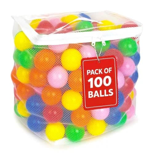 MW SPORTS Play Balls for Kids & Toddlers | Bright Colors, 2.3 Inch Diameter, Safe Plastic (100 Balls) thumbnail 1