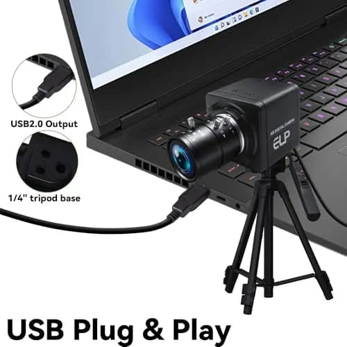 MMlove 1080P FHD USB Camera 4X Optical Zoom Manual Focus Low Light Plug & Play thumbnail 6