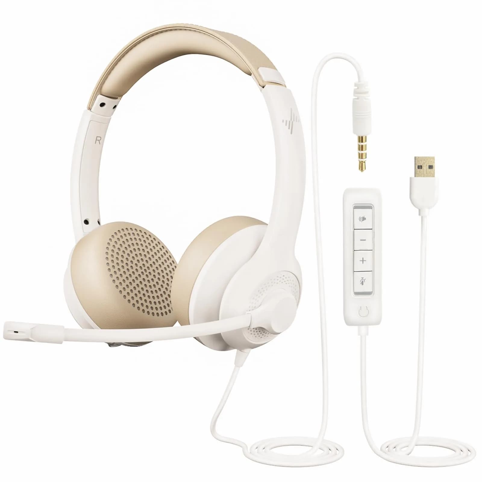 JIAMQISHI USB Headset with Microphone for PC | Noise Cancelling Mic & All-Day Comfort