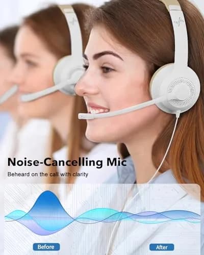 JIAMQISHI USB Headset with Microphone for PC | Noise Cancelling Mic & All-Day Comfort thumbnail 2