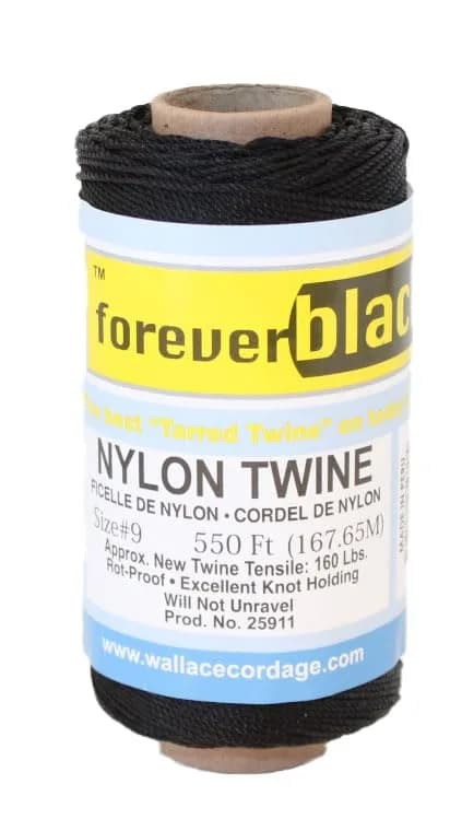 #9 X 550' Forever Black Tarred Twisted Nylon Twine 1/4 lb | Weather-Resistant, Heavy Duty Nylon Cord thumbnail 2