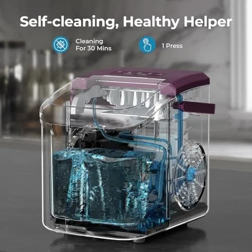 Antarctic Star Portable Countertop Ice Maker Machine 26lb/Day Bullet Ice | 8 Cubes in 6 Mins, Dark Purple thumbnail 5