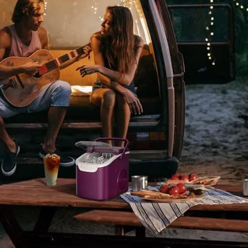 Antarctic Star Portable Countertop Ice Maker Machine 26lb/Day Bullet Ice | 8 Cubes in 6 Mins, Dark Purple thumbnail 8