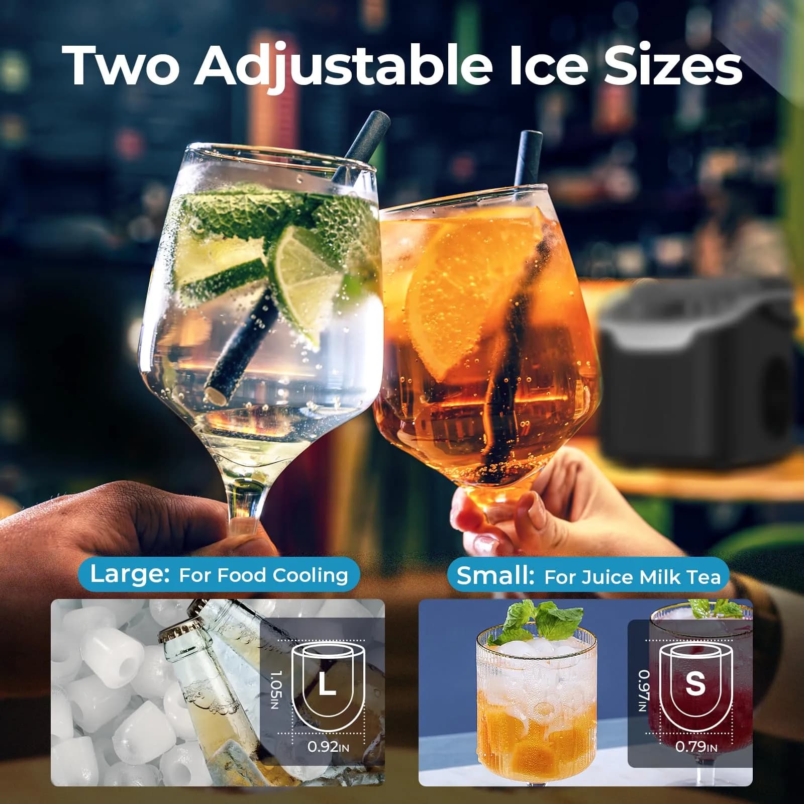 Antarctic Star Dark Purple Countertop Ice Maker Machine, 26 Lbs/24H Bullet Ice - view 4