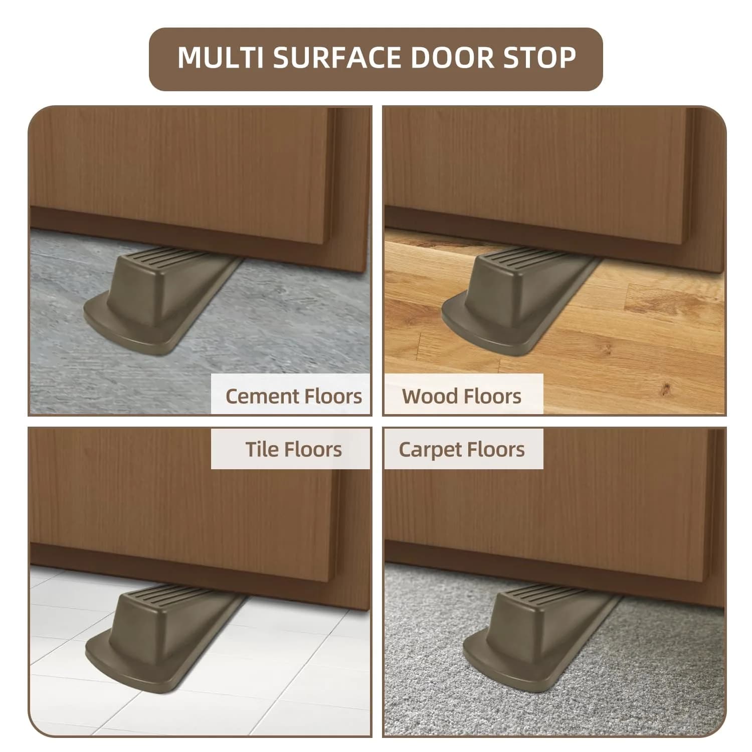 JZWBLILY Premium Rubber Door Stopper Wedge 3.1 cm (1.2") | Keeps Doors Securely Open - view 5