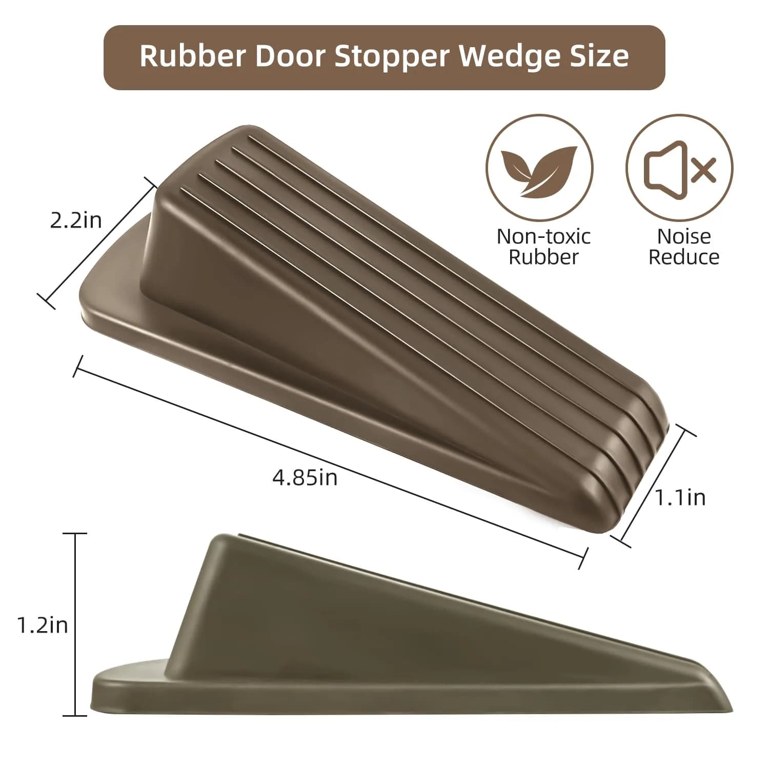 JZWBLILY Premium Rubber Door Stopper Wedge 3.1 cm (1.2") | Keeps Doors Securely Open - view 2