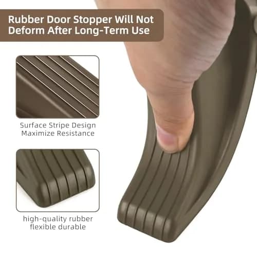 JZWBLILY Premium Rubber Door Stopper Wedge 3.1 cm (1.2") | Keeps Doors Securely Open thumbnail 3