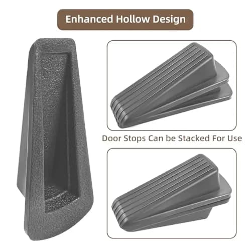JZWBLILY Gray Rubber Door Stopper Wedge, 2 Pack | Fits Doors Up to 1.2" Clearance thumbnail 4
