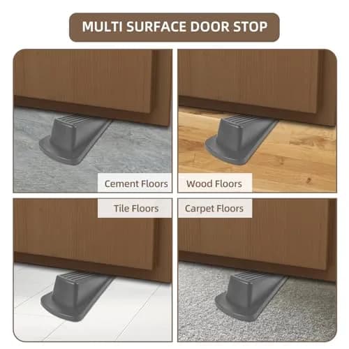 JZWBLILY Gray Rubber Door Stopper Wedge, 2 Pack | Fits Doors Up to 1.2" Clearance thumbnail 5