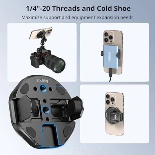 SMALLRIG SSD Magnetic Mount Bracket for MagSafe - 5157 | 45-70mm Clamp, 1/4"-20 Threads & Cold Shoe, Holds for Samsung T3/T5/SanDisk SSD, MagSafe thumbnail 5