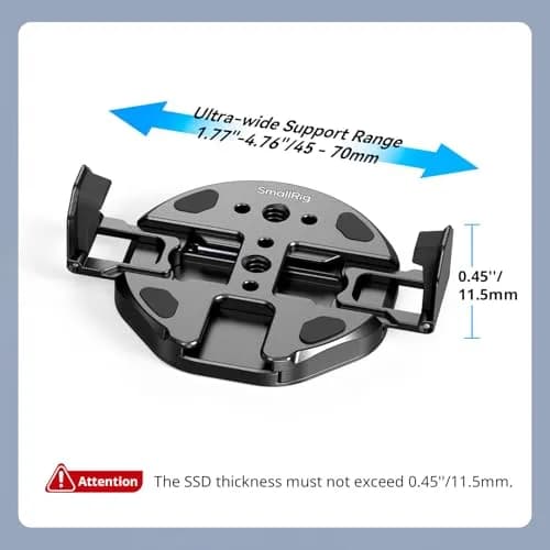 SMALLRIG SSD Magnetic Mount Bracket for MagSafe - 5157 | 45-70mm Clamp, 1/4"-20 Threads & Cold Shoe, Holds for Samsung T3/T5/SanDisk SSD, MagSafe thumbnail 3