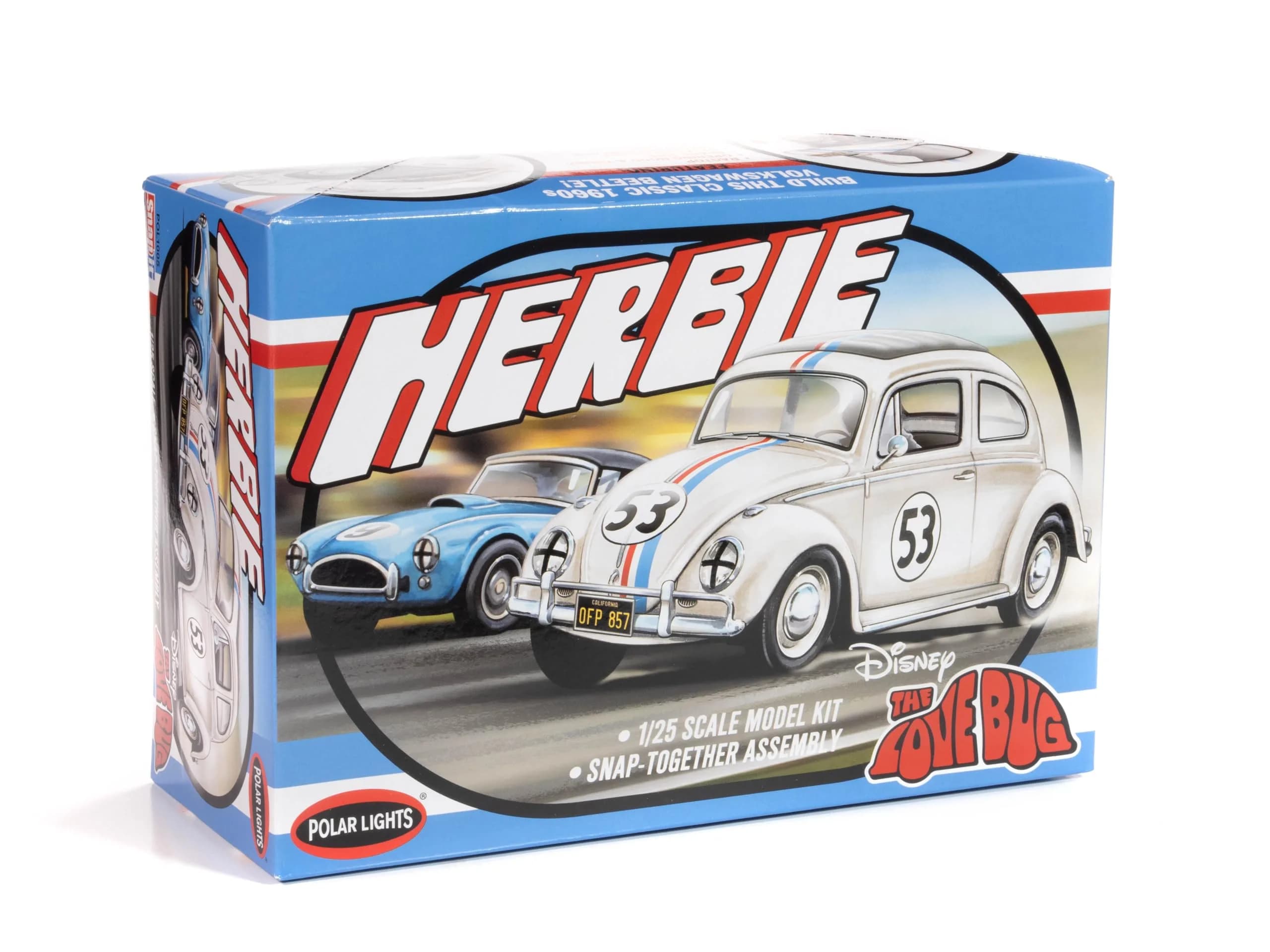 Polar Lights Herbie Volks Beetle Model Kit 1:25 Scale | SNAP Assembly, No Glue or Paint Needed