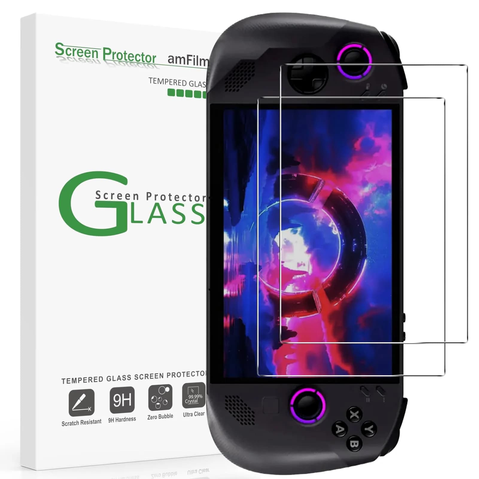 amFilm Tempered Glass Screen Protector for Lenovo Legion Go S 8.0'' | 2 Pack Ultra HD 9H Hardness - main product image