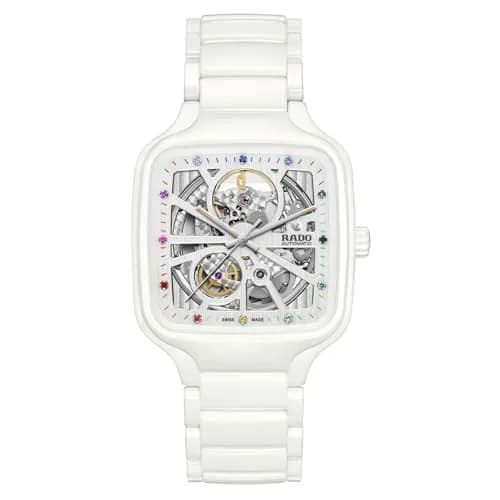 Rado True Square Automatic Swiss Watch 38mm | Unisex Ceramic Dial & Bracelet thumbnail 1