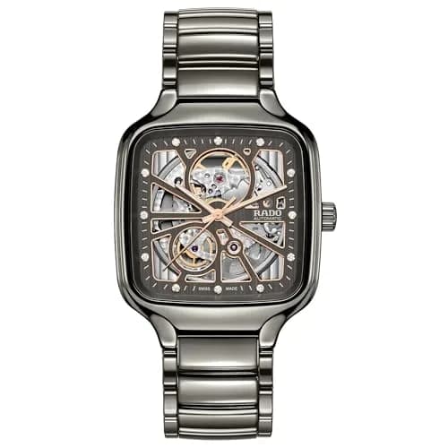 Rado True Square Automatic Swiss Watch 38mm Black Dial | Unisex Luxury Ceramic thumbnail 1