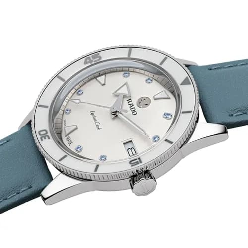 Rado Captain Cook Women's Automatic Swiss Watch 37mm White Dial with Date Grey Stainless Steel Bracelet thumbnail 3