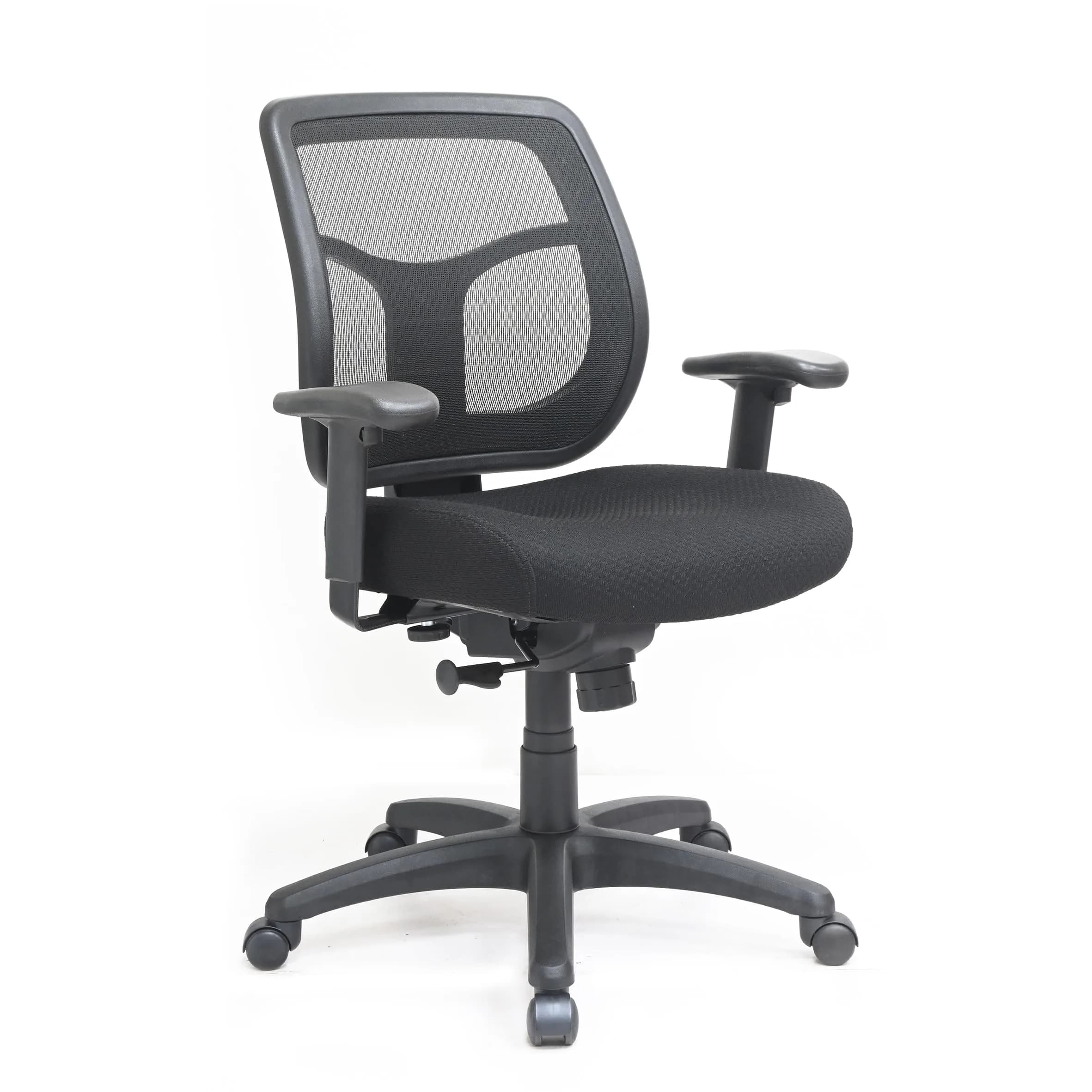 Eurotech Seating Apollo Mid-Back Swivel Office Chair, Black | Ergonomic Support & Breathable Mesh
