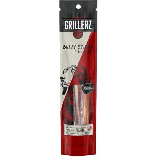 Grillerz Thick Bully Sticks 2 Count | Rawhide-Free Beef Chews for Dogs thumbnail 1