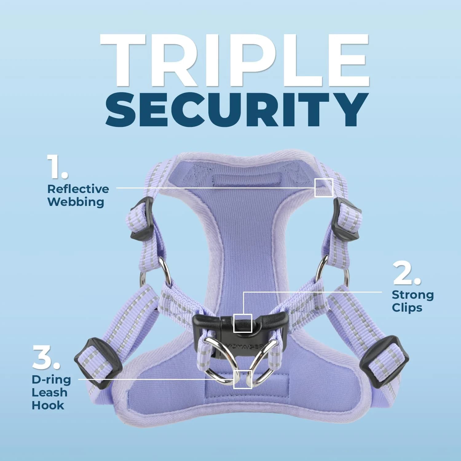 Voyager Step-in Flex Adjustable Dog Harness - Lavender, Small | Breathable Air Mesh, 3M Reflective, No-Pull Design - view 5