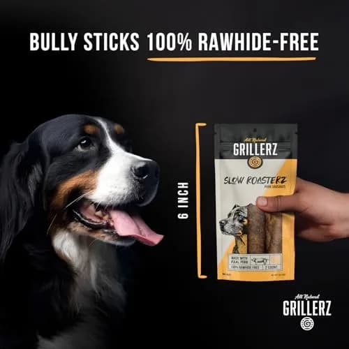 Grillerz Slow Roasterz Pork Sausages 2 Count | Rawhide-Free, High-Protein, USA-Imported thumbnail 3
