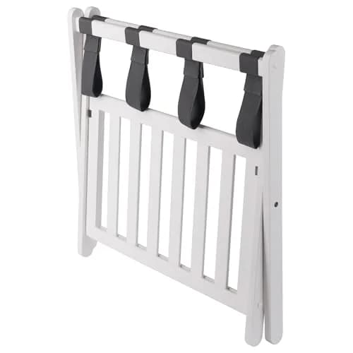 Winsome Reese Luggage Rack with Shelf | Foldable Solid Wood Guest Room Organizer thumbnail 3