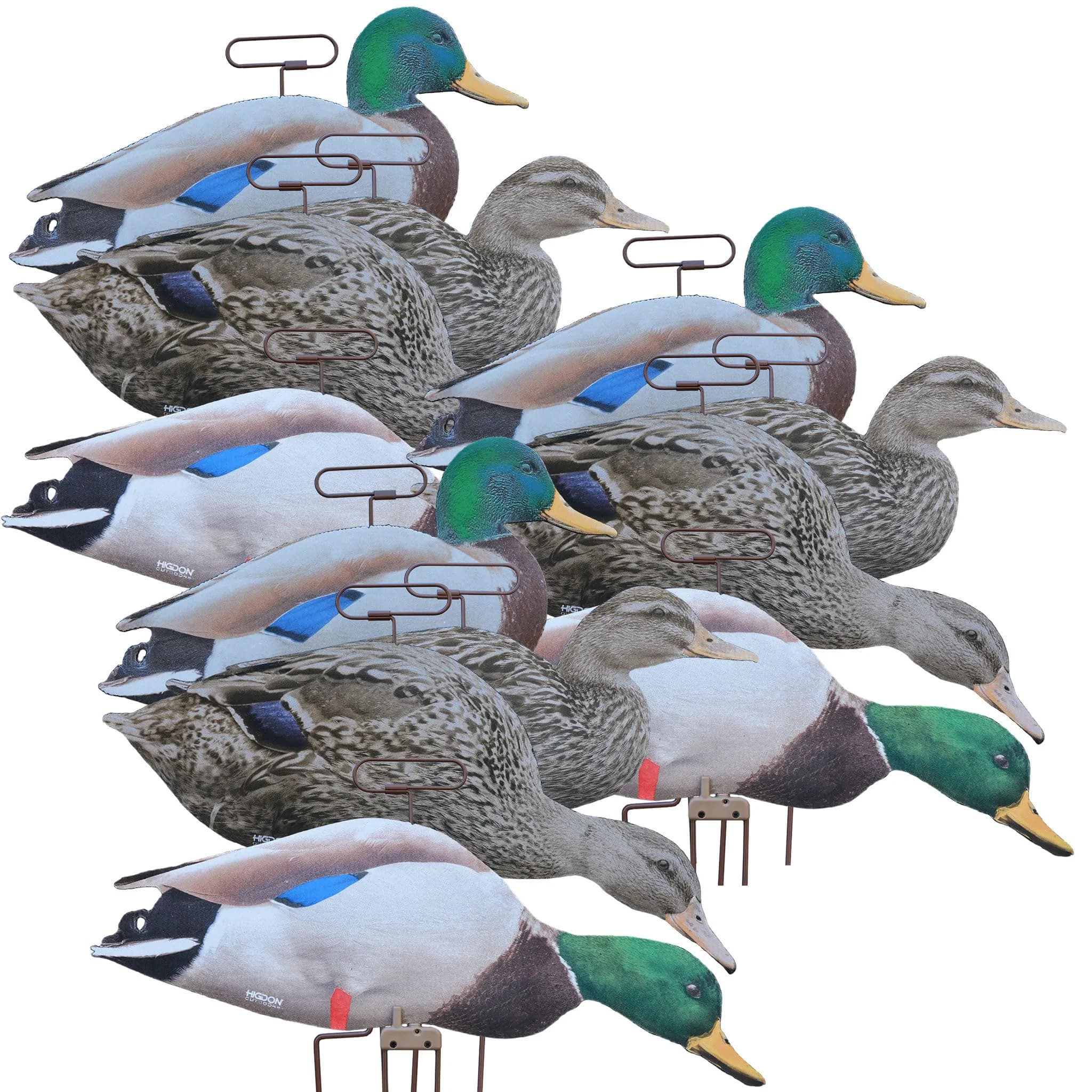 Higdon Outdoors Mallard Duck Silhouette Decoys 12pk | Realistic Waterfowl Hunting Decoys with Motion Stakes - main product image