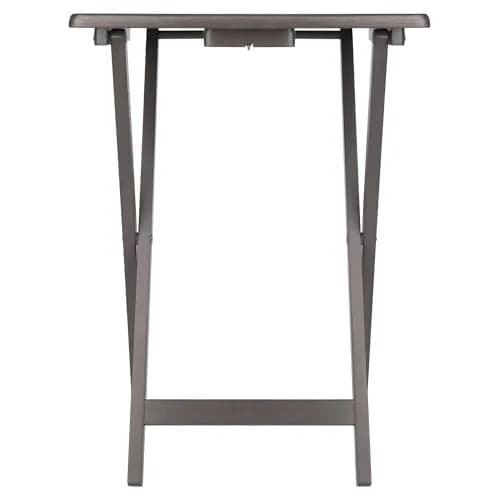 Winsome Alex Set of 2 Foldable Snack Tables, Oyster Gray | Space-Saving, Durable & Elegant thumbnail 4