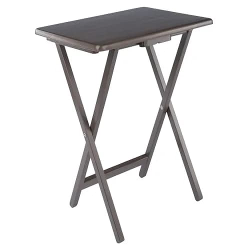 Winsome Alex Set of 2 Foldable Snack Tables, Oyster Gray | Space-Saving, Durable & Elegant thumbnail 5