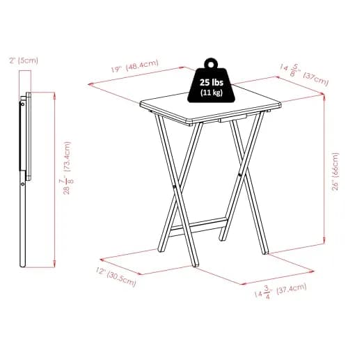 Winsome Alex Set of 2 Foldable Snack Tables, Oyster Gray | Space-Saving, Durable & Elegant thumbnail 6