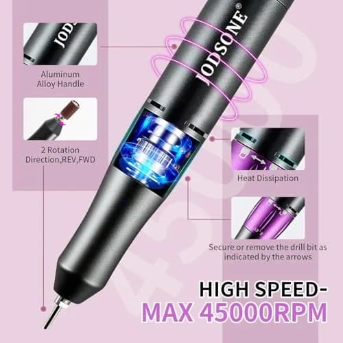JODSONE Rechargeable Nail Drill 45000 RPM | Low Noise Portable for Home & Salon thumbnail 4