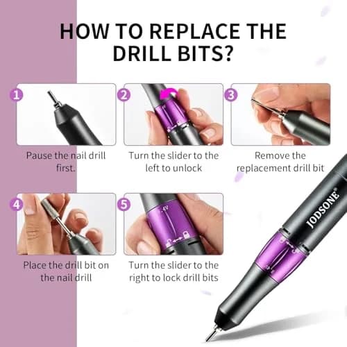 JODSONE Rechargeable Nail Drill 45000 RPM | Low Noise Portable for Home & Salon thumbnail 6