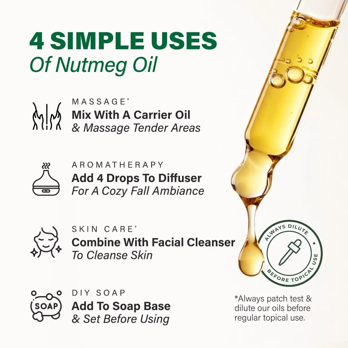 Kukka Nutmeg Essential Oil for Skin & Diffuser - 30ml (1 Fl Oz) | Pure, GC-MS Tested - view 5