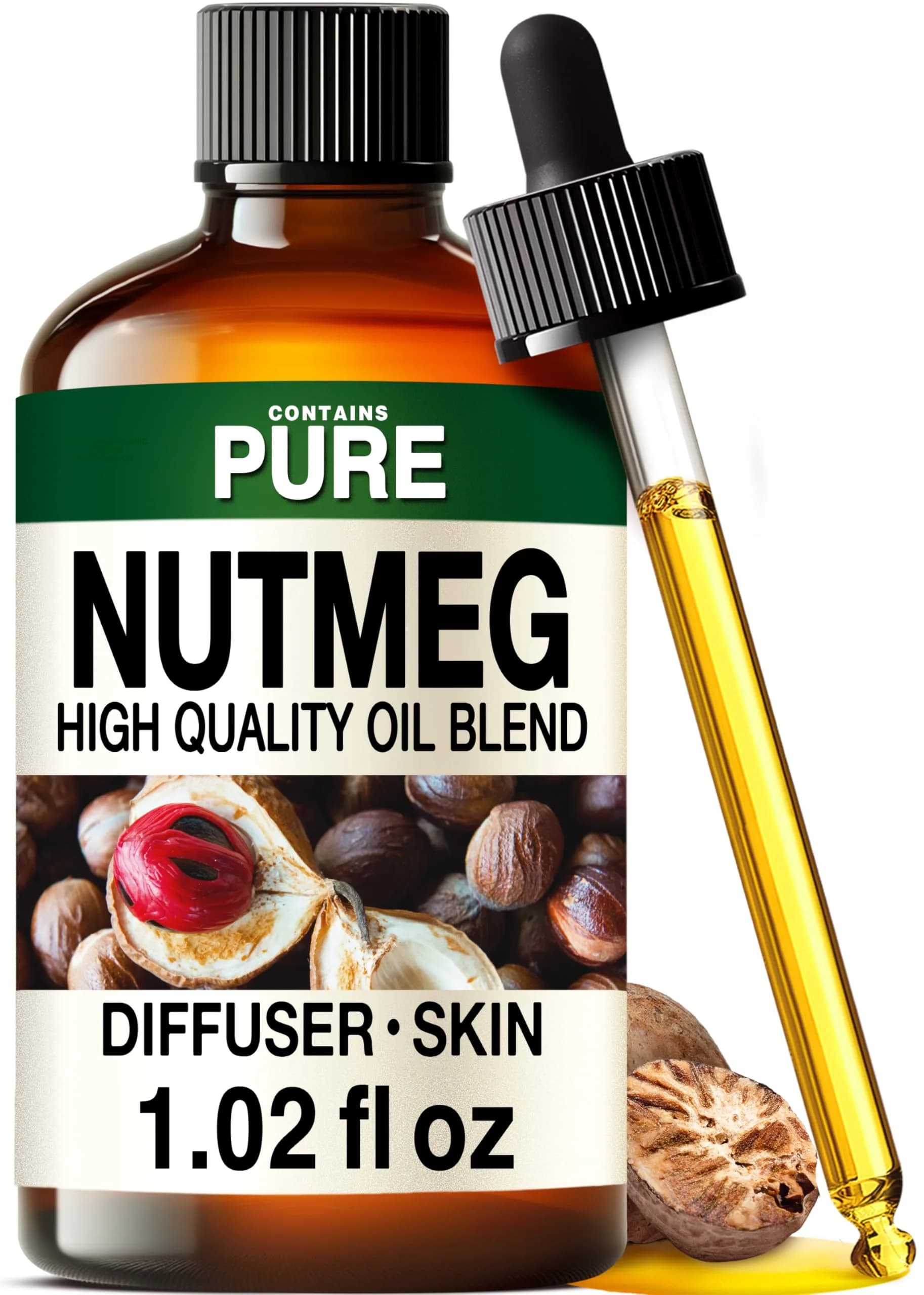 Kukka Nutmeg Essential Oil for Skin & Diffuser - 30ml (1 Fl Oz) | Pure, GC-MS Tested - main product image