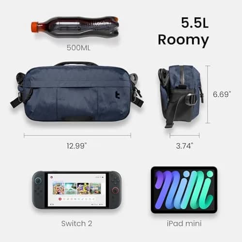 tomtoc 5.5L X-Pac Sling Crossbody Bag for Nintendo Switch 2/ROG Xbox Ally X | Waterproof Urban Travel Companion thumbnail 4