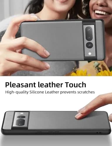 X-level Silicone Case for Google Pixel 7 Pro | Shockproof, Non-Slip, Gray | Supports Wireless Charging thumbnail 3
