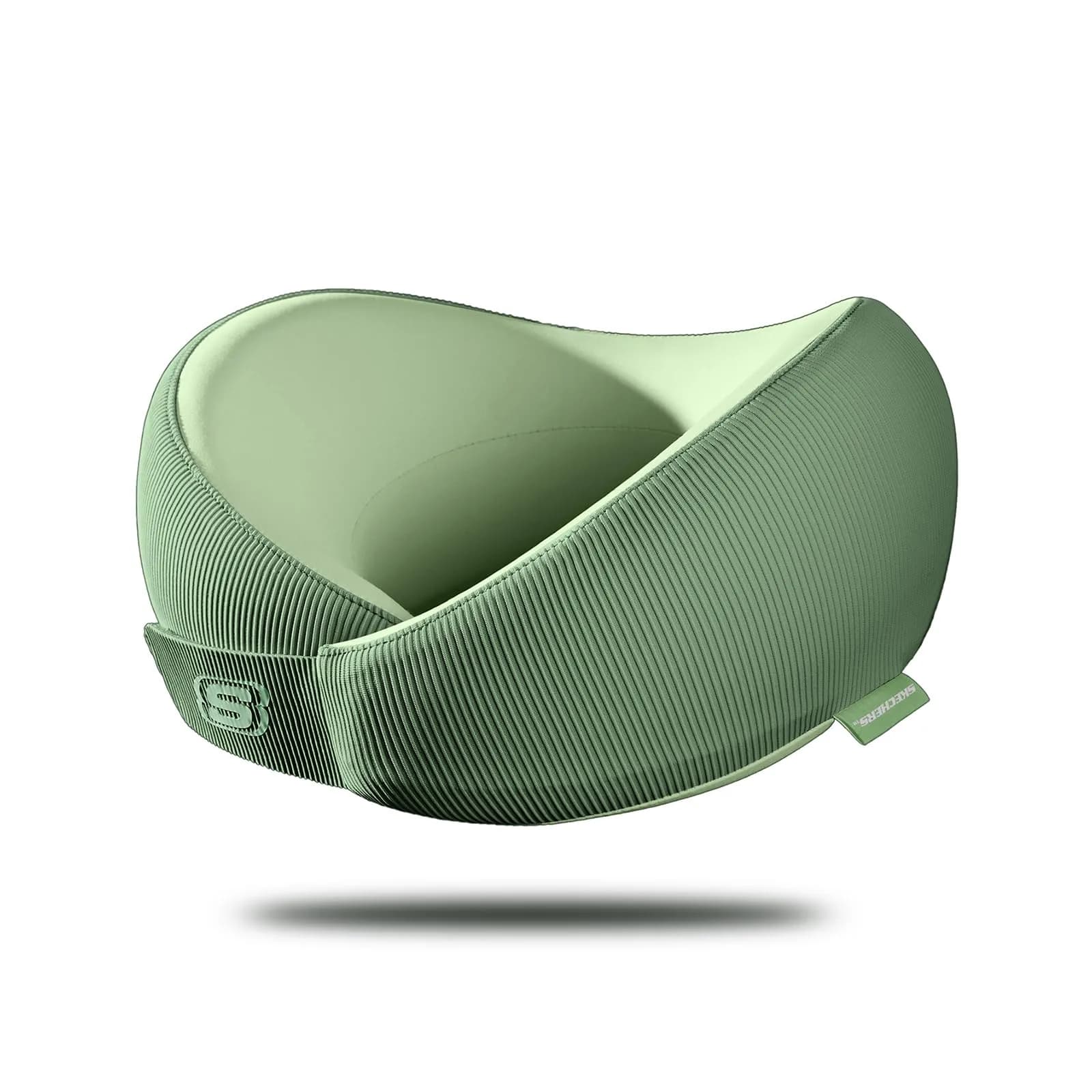 Skechers Memory Foam Neck Pillow | Breathable & Ergonomic Travel Support for Men & Women, Green