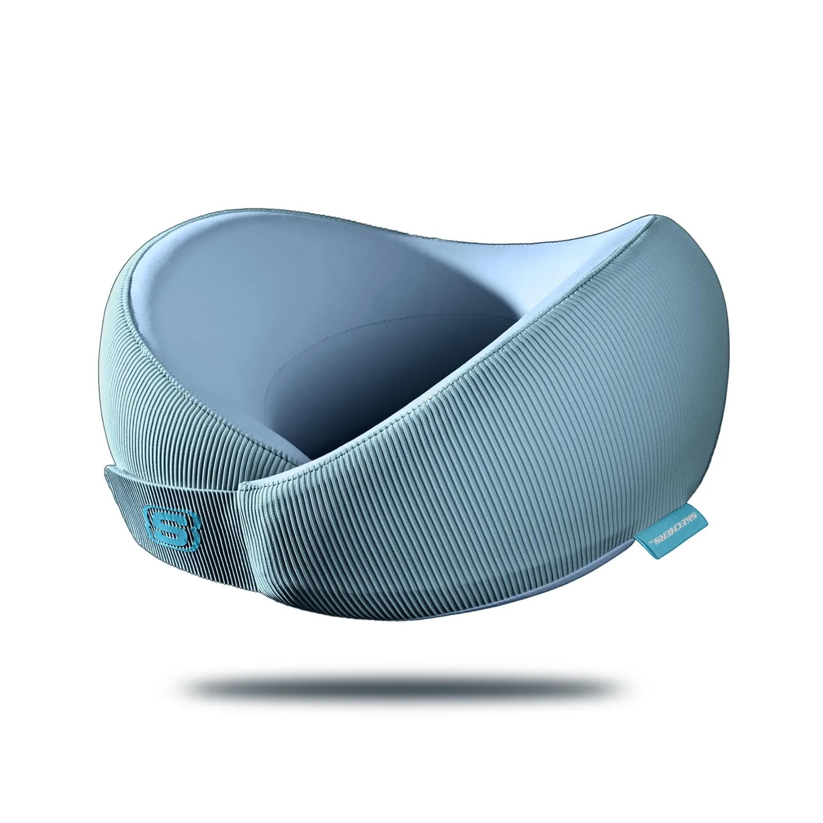 Skechers Memory Foam Neck Pillow Light Blue | Ergonomic Design for Travel, Car, Home & Office Use - main product image