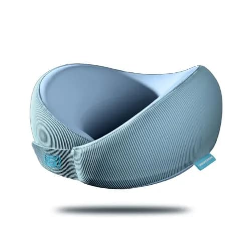 Skechers Memory Foam Neck Pillow Light Blue | Ergonomic Design for Travel, Car, Home & Office Use thumbnail 1