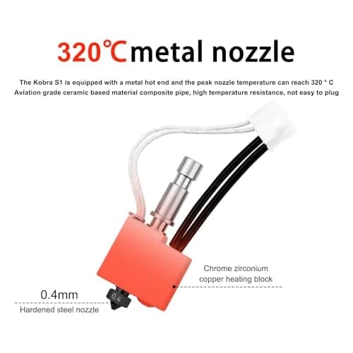 SeulQirw Kobra S1/S1 Combo 3D Printer Hotend Kit 0.4mm | Compatible with ANYCUBIC S1/S1C (70-120c) thumbnail 8