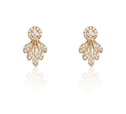 Nilu's Collection Jewelry Set Rose Gold/Silver Plated | American Diamond Stones | Anti Tarnish | Perfect for Weddings & Occasions (Large) thumbnail 7