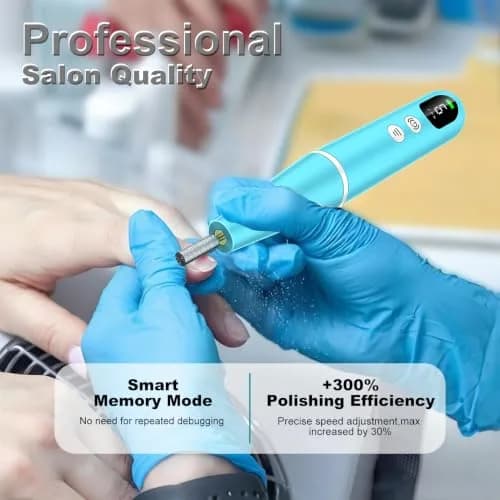 Zloojnn Cordless Electric Nail Drill File Kit Blue | 20000 RPM 9-Speed LED Display, Rechargeable, Portable thumbnail 4