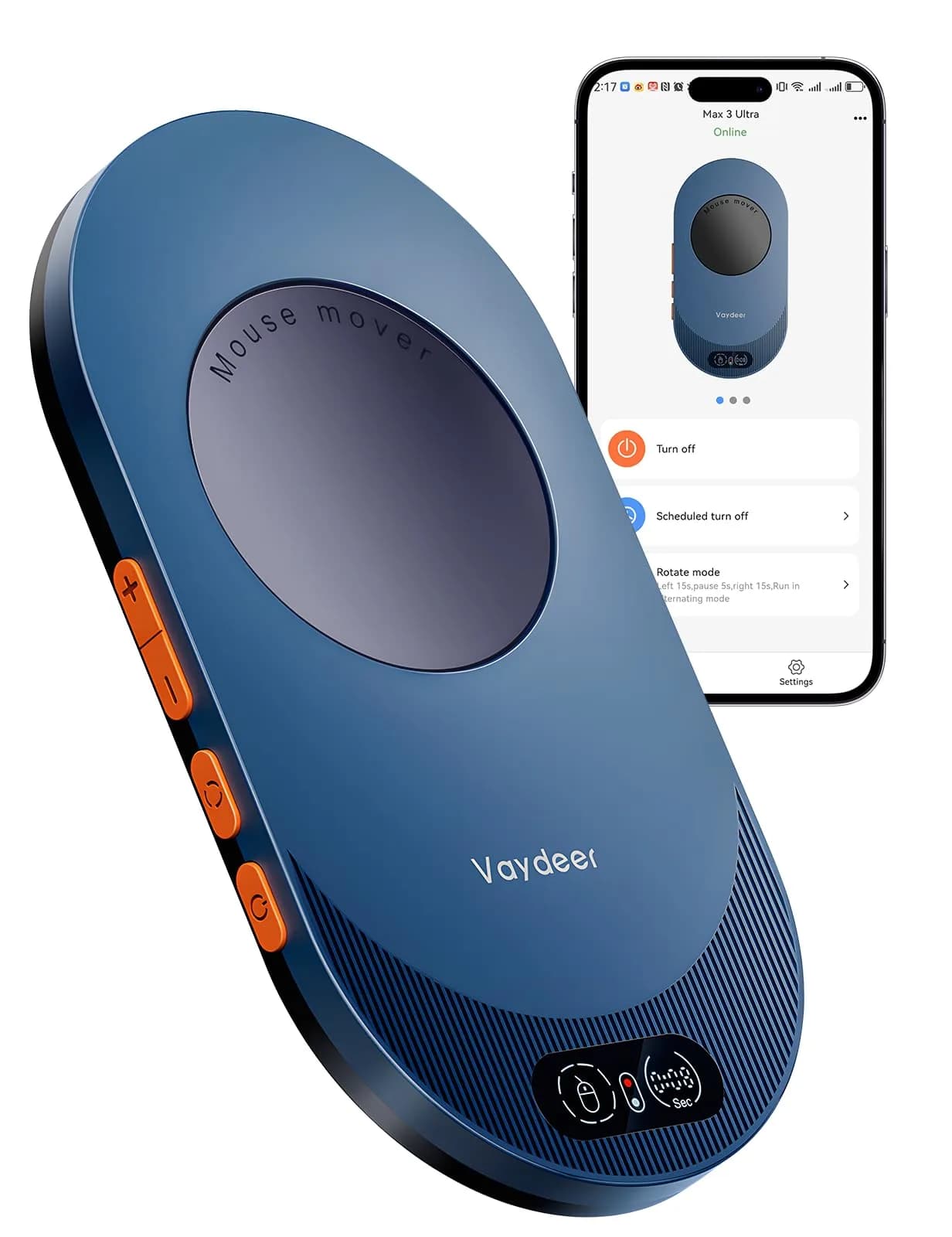 Vaydeer Air 3 Ultra Mouse Mover with App, Dark Purple | Keeps PC Active - main product image