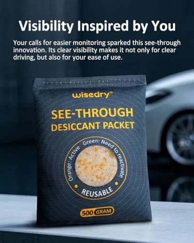 wisedry 2 x 500g See-Through Silica Gel Packets | Color-Indicating Desiccant for Storage & Dehumidification in India thumbnail 4