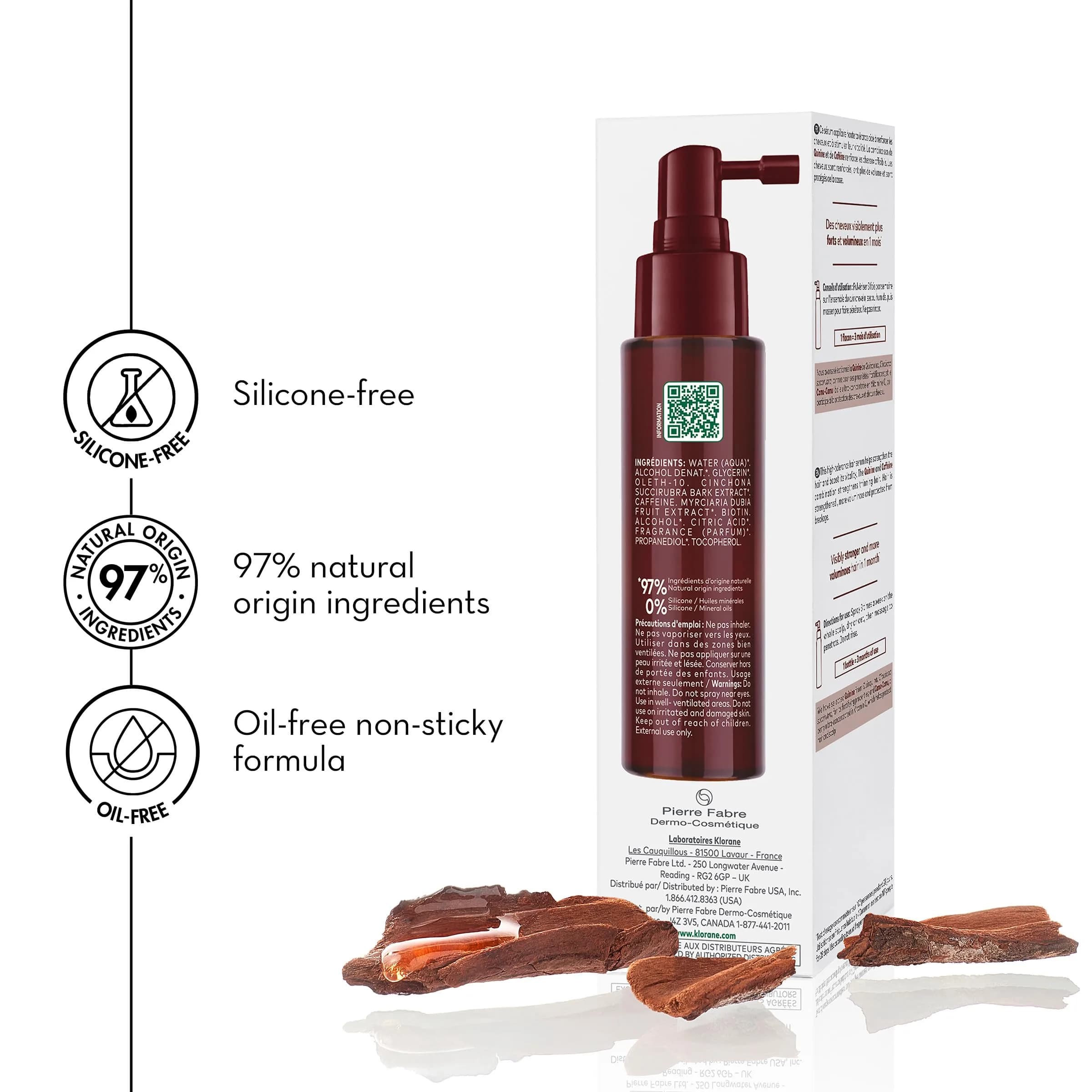 Klorane Thickening Hair Serum with Quinine & Biotin 100ml (3.3 Fl Oz) | Clinically Proven Hair Thinning Treatment - view 5
