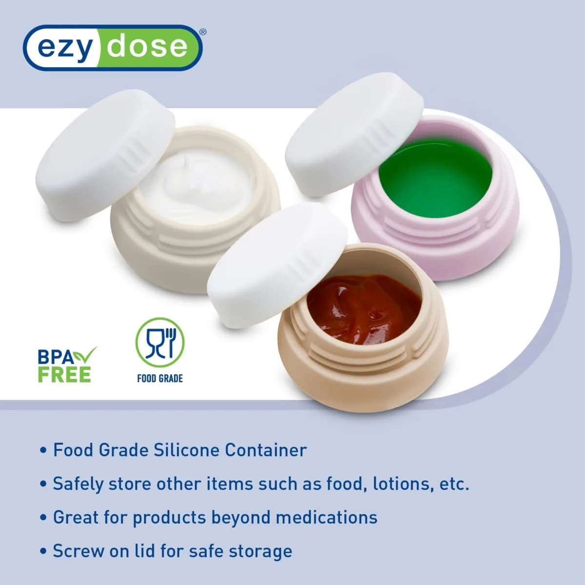 EZY DOSE Reusable Silicone Storage Jar 3.5oz (100ml) | BPA-Free, Leak-Resistant, TSA-Approved - view 4