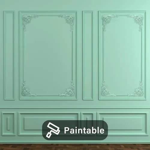 Pangda French Style Rose Corner Wall Molding Panels 13cm (5.12 inches) | Decorative PU Trim for Cabinets & Frames thumbnail 4
