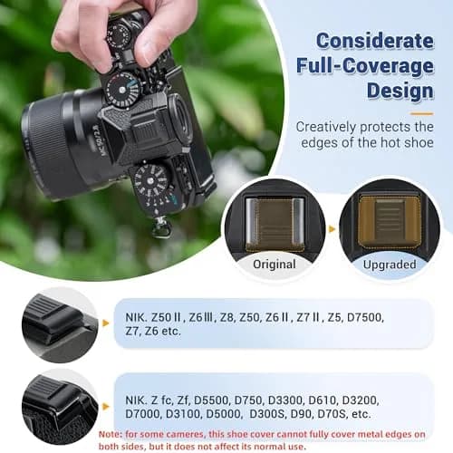 JJC 4PCS Upgraded Hot Shoe Cover w Full Coverage for Nikon Z7 II Z9 Z8 Zf Zfc | Full Metal Edge Protection thumbnail 2