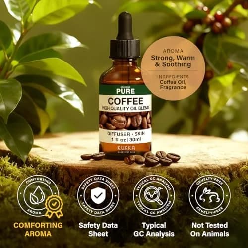 KUKKA Coffee Essential Oil 30ml (1.02 Fl Oz) | Authentic Aroma for Diffusers, Skin & DIY thumbnail 6