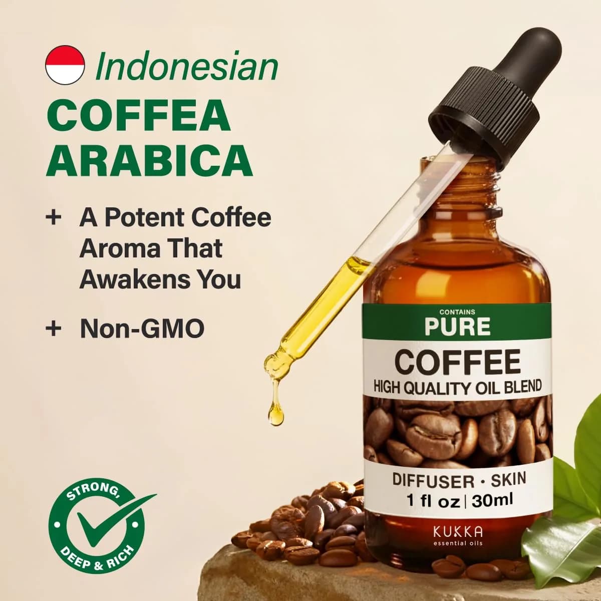 KUKKA Essential Oils Coffee Essential Oil for Hair, Skin, Diffuser, Aromatherapy & DIY Soap Making Scent (1 Fl Oz / 30ml) - view 3